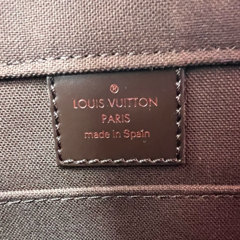 Louis Vuitton/路易威登/LV/男款棕色棋盤格翻蓋斜挎公文包/-4