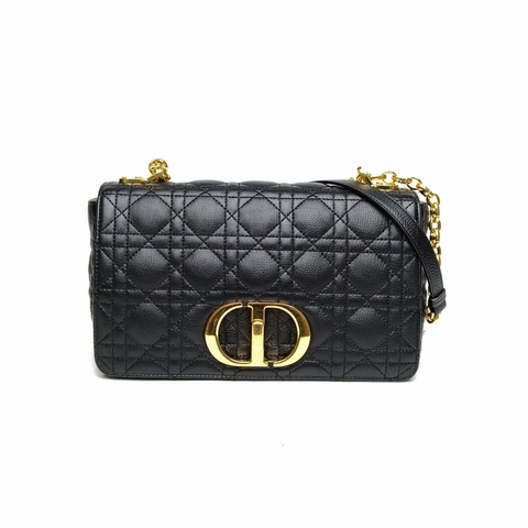 DIOR Caro中號25.5黑色牛皮金扣2021