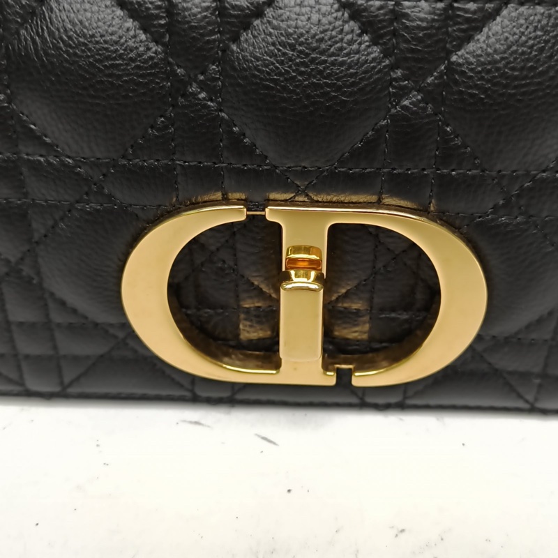 DIOR Caro中號25.5黑色牛皮金扣2021-4
