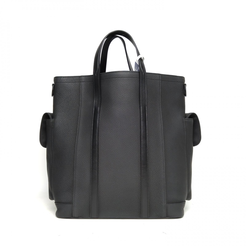 LOUIS VUITTON 黑色牛皮黑扣晶片ChristopherTote托特包-2