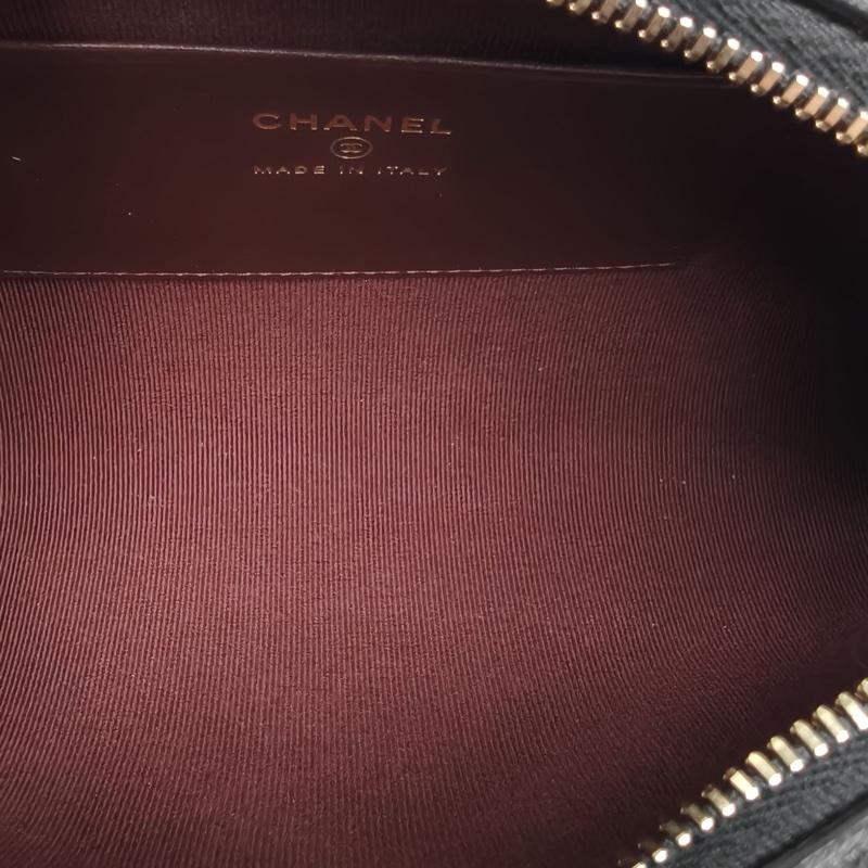 CHANEL 26P保齡球mini黑色荔枝牛皮鐳射標金扣-5