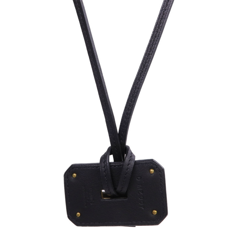 HERMES Swift皮革O'Kelly GM Pendant金扣項鍊Noir-1