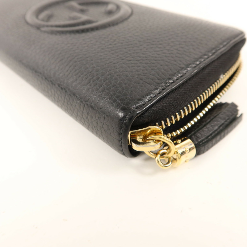 GUCCI 牛皮皮革Long Round Wallet金扣長錢包-8