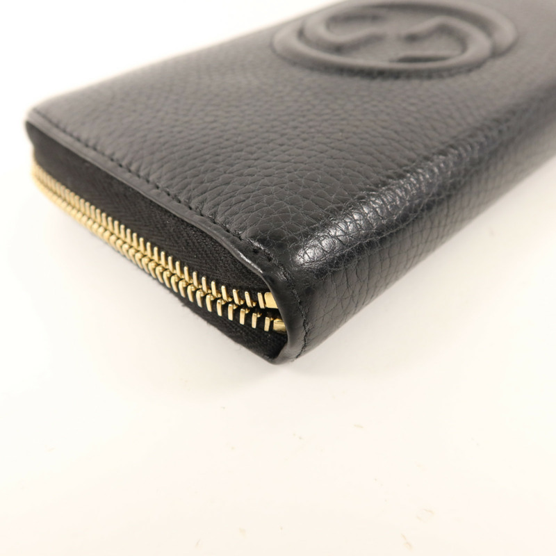 GUCCI 牛皮皮革Long Round Wallet金扣長錢包-9