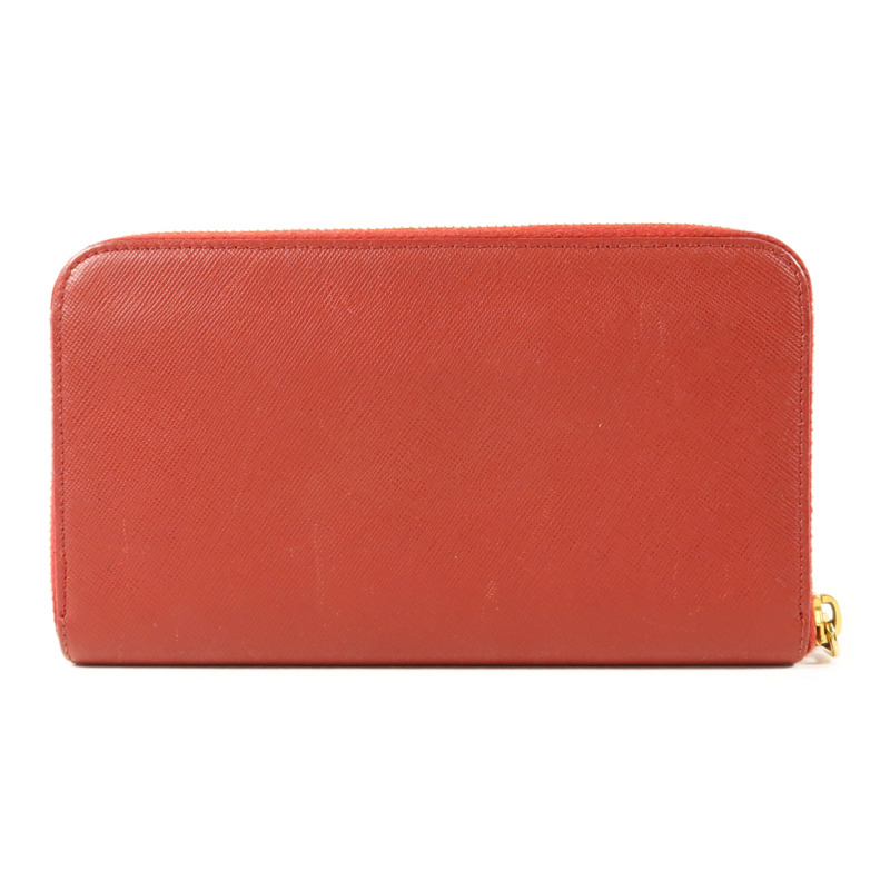 PRADA Saffiano皮革Long Round Wallet金扣長錢包-1