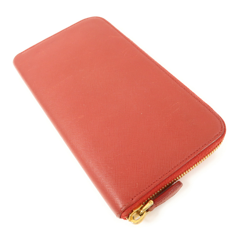 PRADA Saffiano皮革Long Round Wallet金扣長錢包-3