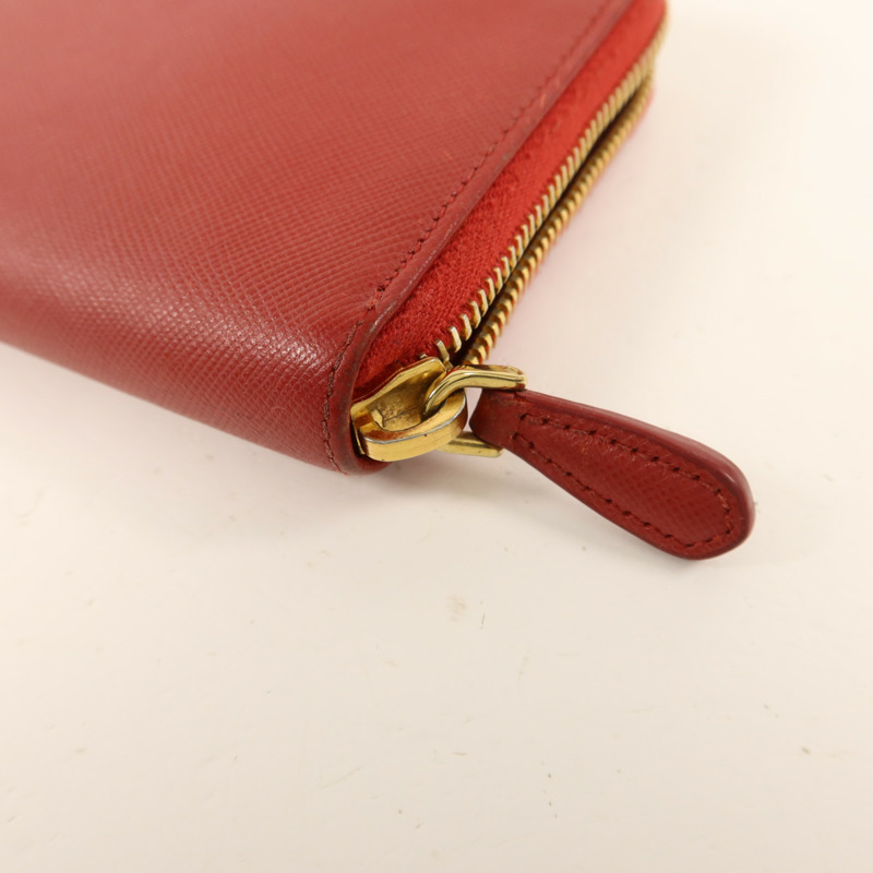 PRADA Saffiano皮革Long Round Wallet金扣長錢包-8