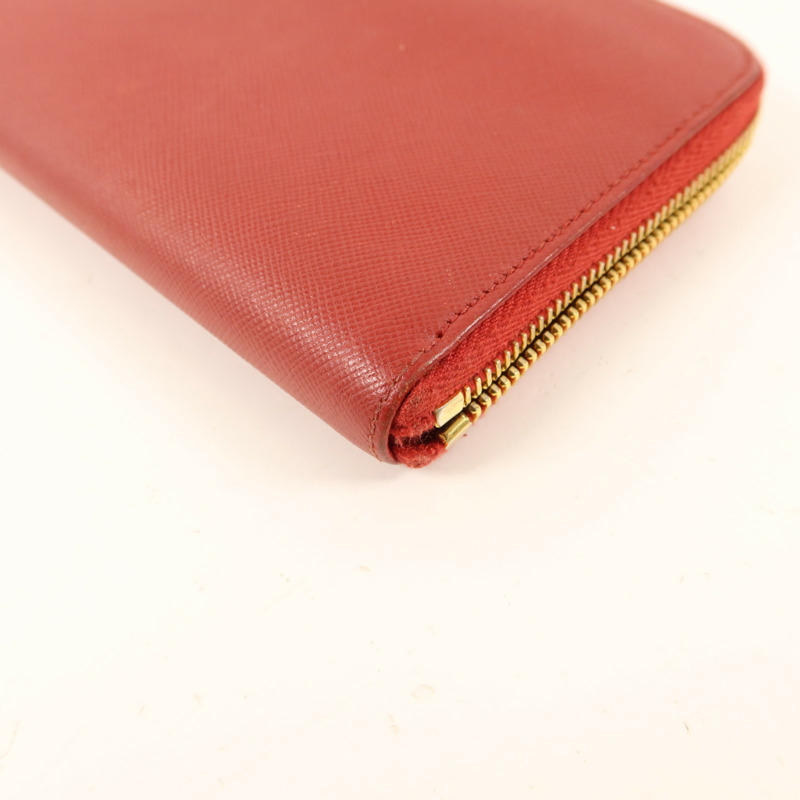 PRADA Saffiano皮革Long Round Wallet金扣長錢包-12
