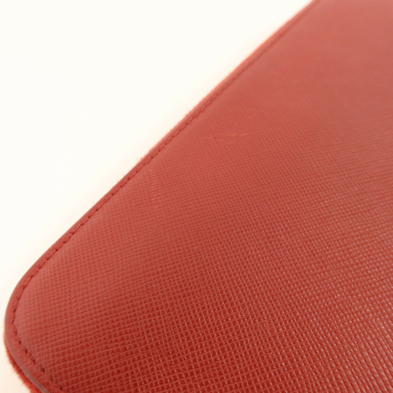 PRADA Saffiano皮革Long Round Wallet金扣長錢包-15