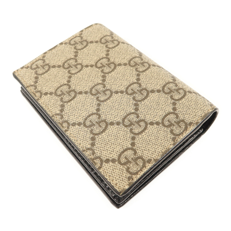 GUCCI 塗層帆布/牛皮皮革GG Marmont Bifold Wallet金扣錢包-3