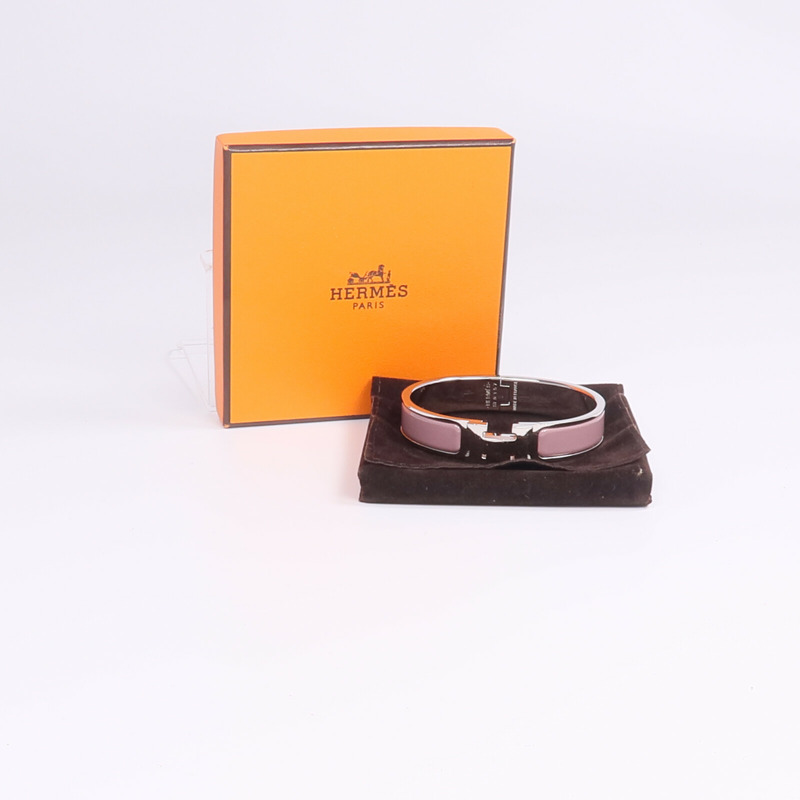 HERMES 金屬/琺瑯Clic H手鐲-9