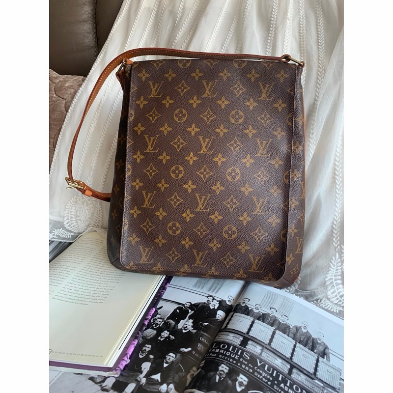 路易威登 王菲包 lv 包包 Louis Vuitton Vintage Musette Salsa 托特包 中古 老花 肩背包 中古包 古董包 二手包-5