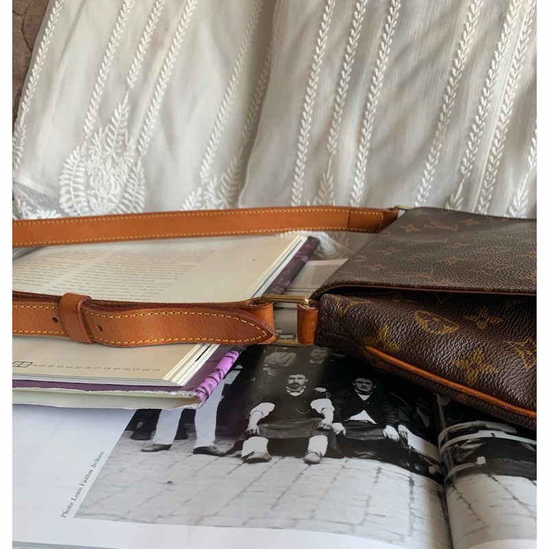 路易威登 王菲包 lv 包包 Louis Vuitton Vintage Musette Salsa 托特包 中古 老花 肩背包 中古包 古董包 二手包-14
