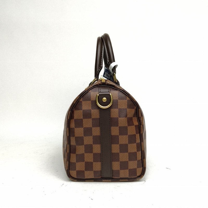 LOUIS VUITTON Speedy25配肩帶棕色棋盤格PVC晶片-1