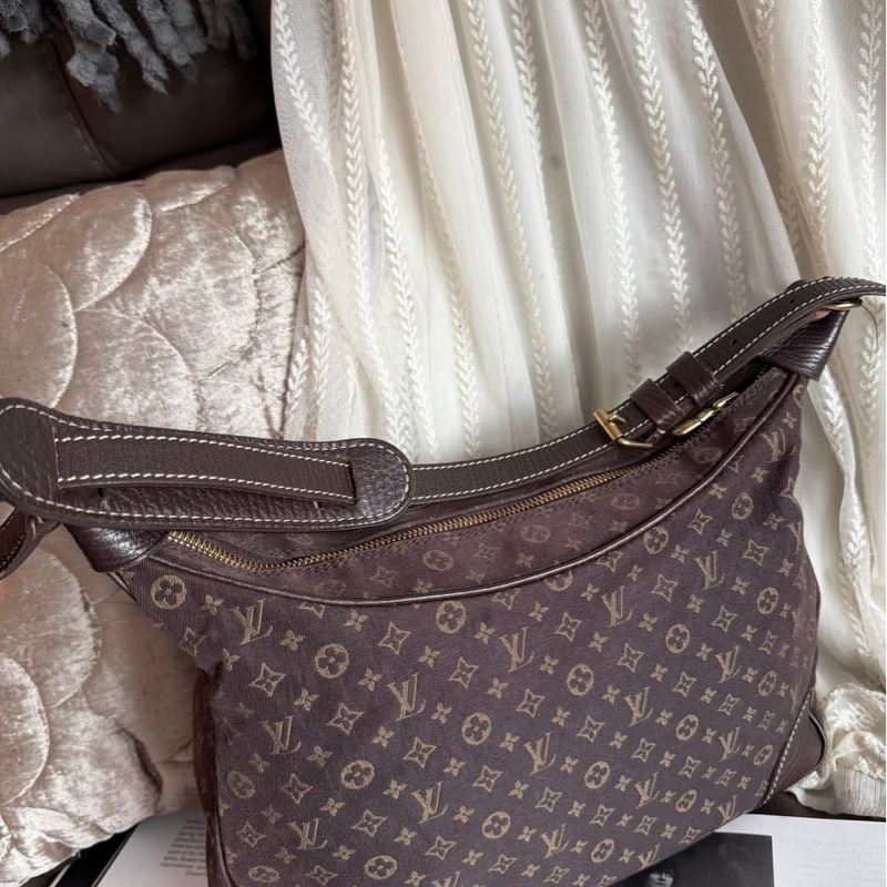 路易威登lv 路易威登 托特包 中古 老花 肩背包 二手包 路易威登 牛角包 / 腋下包 丹寧 Louis Vuitton Monogram denim Mini Lin Boulogne 經典款 女生 罕有-10