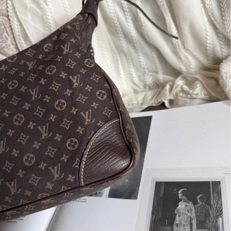 路易威登lv 路易威登 托特包 中古 老花 肩背包 二手包 路易威登 牛角包 / 腋下包 丹寧 Louis Vuitton Monogram denim Mini Lin Boulogne 經典款 女生 罕有-14
