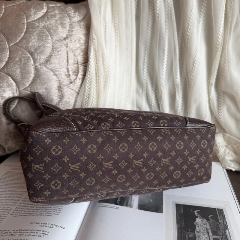 路易威登lv 路易威登 托特包 中古 老花 肩背包 二手包 路易威登 牛角包 / 腋下包 丹寧 Louis Vuitton Monogram denim Mini Lin Boulogne 經典款 女生 罕有-15