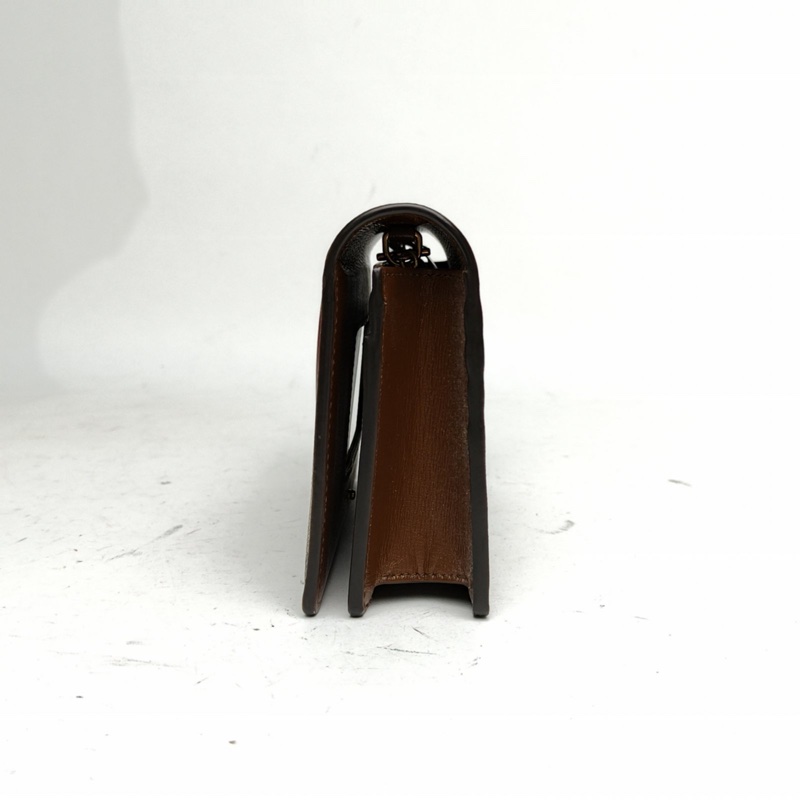 GUCCI 老花PVC金扣情人節限定愛心WOC鏈條包-1