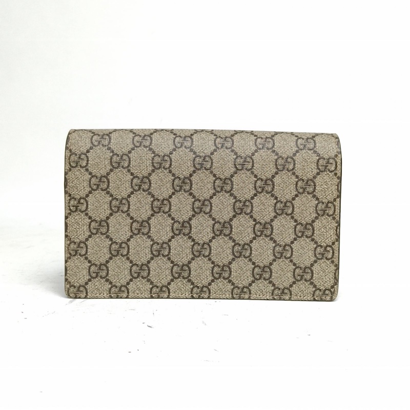 GUCCI 老花PVC金扣情人節限定愛心WOC鏈條包-2