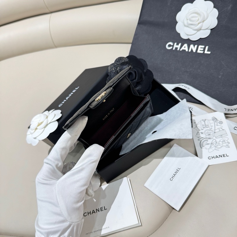 【全新全套購證齊全✨ 全網最低價!】Chanel/香奈兒 CF黑金零錢包 小羊皮(下單前先詢問庫存❗️)-3