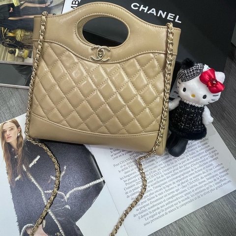 全新有票據🎫Chanel 香奈兒31bag米色奶茶色芯片款