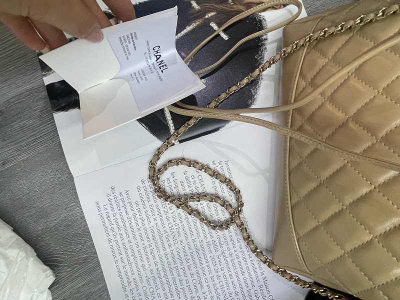 全新有票據🎫Chanel 香奈兒31bag米色奶茶色芯片款-12