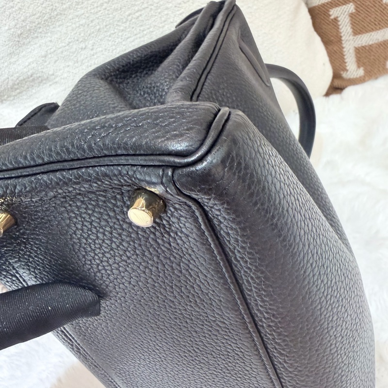 Hermes Birkin 30/ 黑色 金扣/ T刻-5