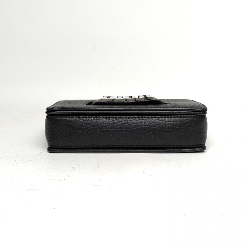 DIOR Jadior鏈條包中號25黑色牛皮銀扣寬肩帶-3