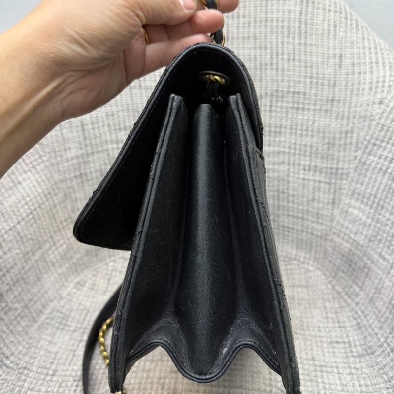 【90新✨中古稀有款❗️全網獨家】Chanel 牛皮菱格紋Vintage 口蓋包|斜背包|肩背包|鏈條包-2
