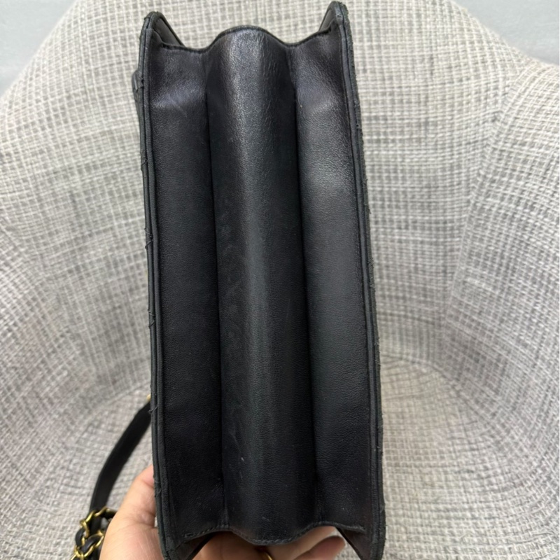 【90新✨中古稀有款❗️全網獨家】Chanel 牛皮菱格紋Vintage 口蓋包|斜背包|肩背包|鏈條包-3