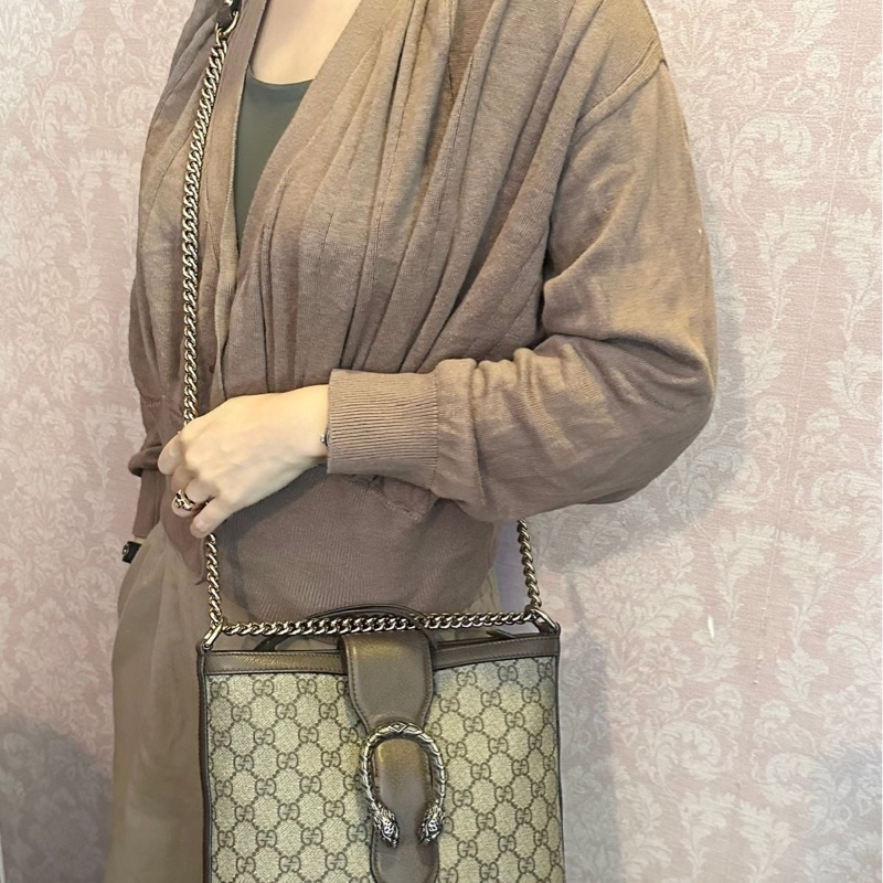 古馳 酒神包 水桶包 斜挎包 中古包 老化 Gucci Dionysus bucket bag-1
