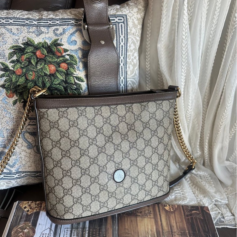 古馳 酒神包 水桶包 斜挎包 中古包 老化 Gucci Dionysus bucket bag-23