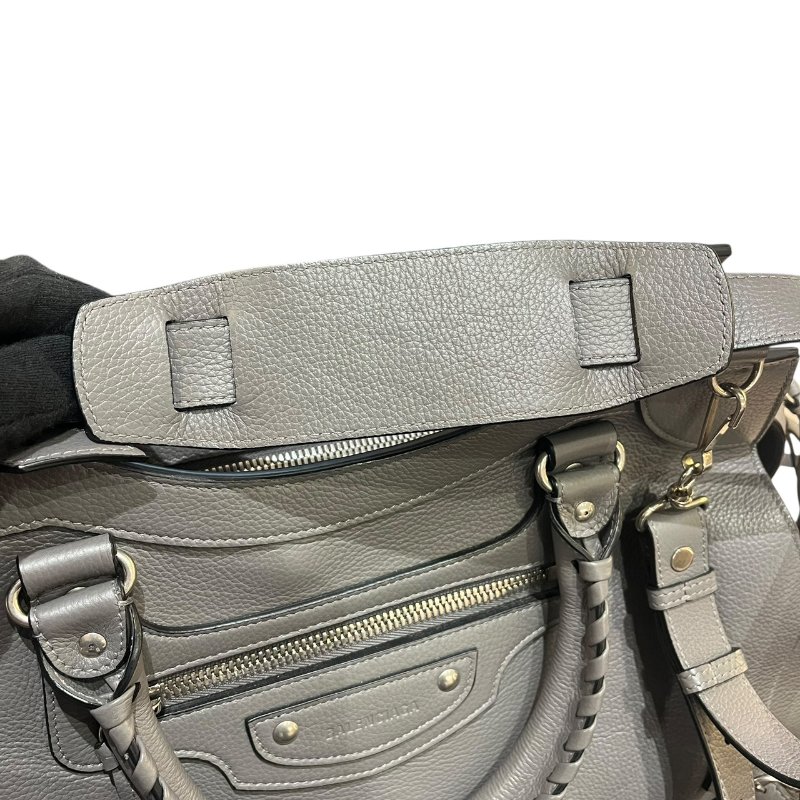 【美收精品】BALENCIAGA灰色大號機車包 5-163-15