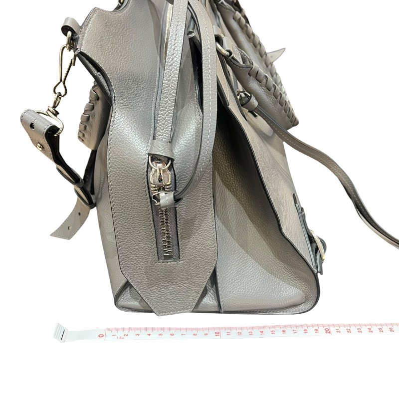 【美收精品】BALENCIAGA灰色大號機車包 5-163-22