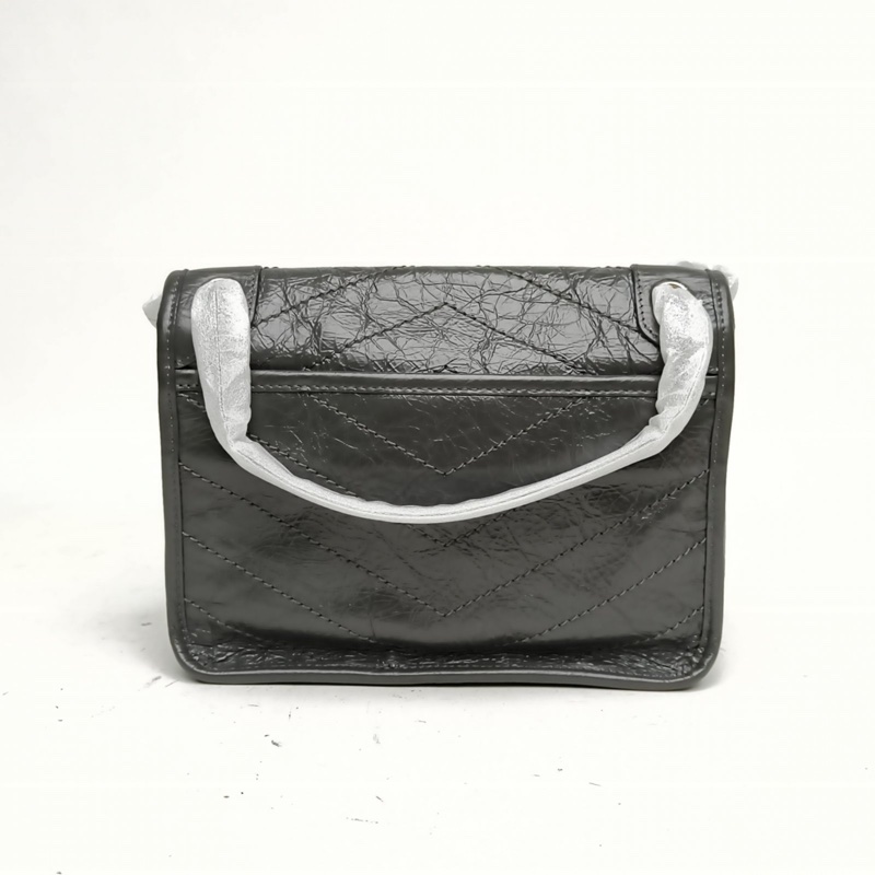 SAINT LAURENT NikiMini21灰色牛皮灰扣-2