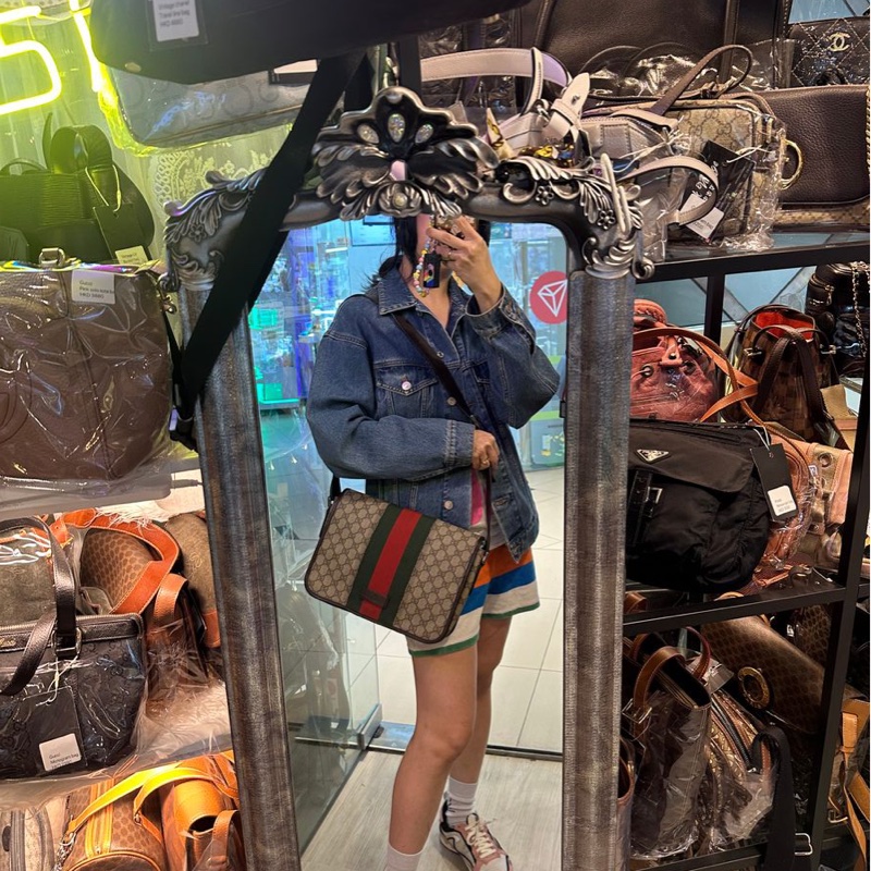 古馳 斜挎包 托特包 中古 老花 肩背包 二手包 路易威登 牛角包 / 腋下包 經典款 男生 女生 Gucci Ophidia messenger bag-1