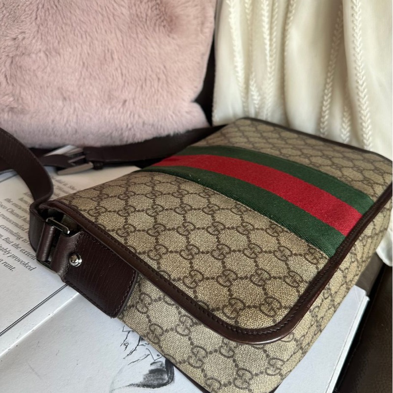 古馳 斜挎包 托特包 中古 老花 肩背包 二手包 路易威登 牛角包 / 腋下包 經典款 男生 女生 Gucci Ophidia messenger bag-8