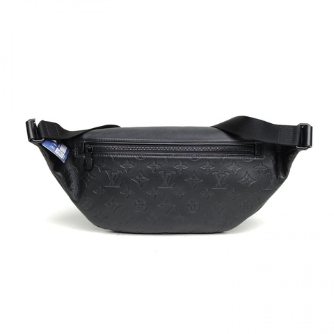 LOUIS VUITTON Discovery腰包logo壓紋黑色牛皮晶片
