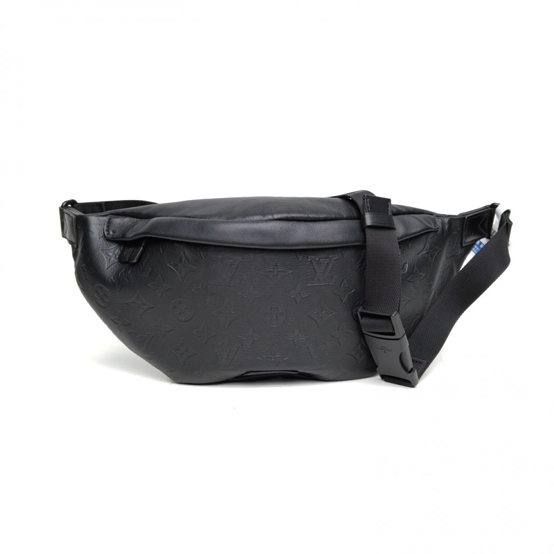 LOUIS VUITTON Discovery腰包logo壓紋黑色牛皮晶片-2