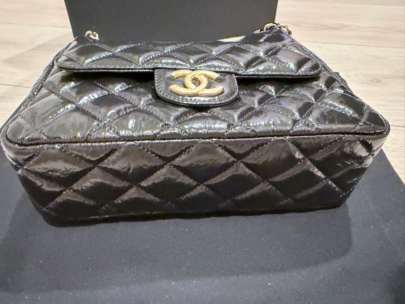 Chanel 23C 天貓hobo包 晶片款 黑金中號-4