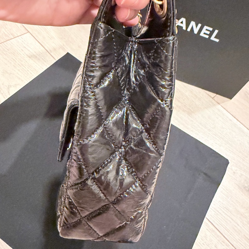 Chanel 23C 天貓hobo包 晶片款 黑金中號-6