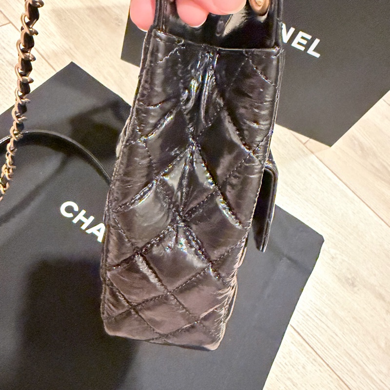 Chanel 23C 天貓hobo包 晶片款 黑金中號-7