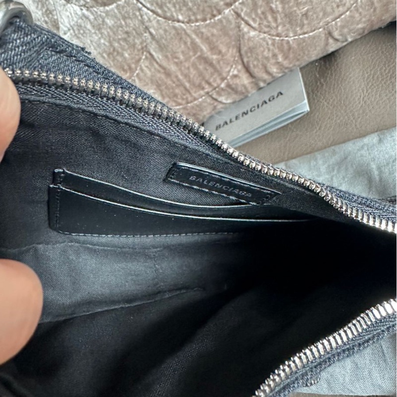 巴黎世家 黑色 丹寧 牛仔布 Balenciaga Le Cagole Mini 黑色牛仔布兩用包-11