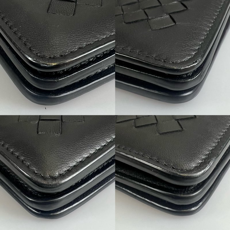 BV 黑色小編織鏈條斜背包-11