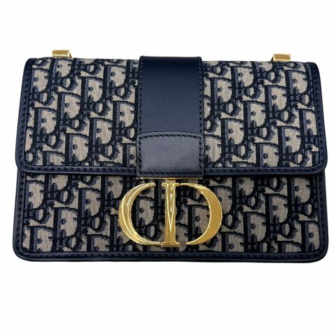 CHRISTIAN DIOR 迪奧 30 MONTAIGNE 肩背包 OBLIQUE 緹花帆布 灰色 金釦