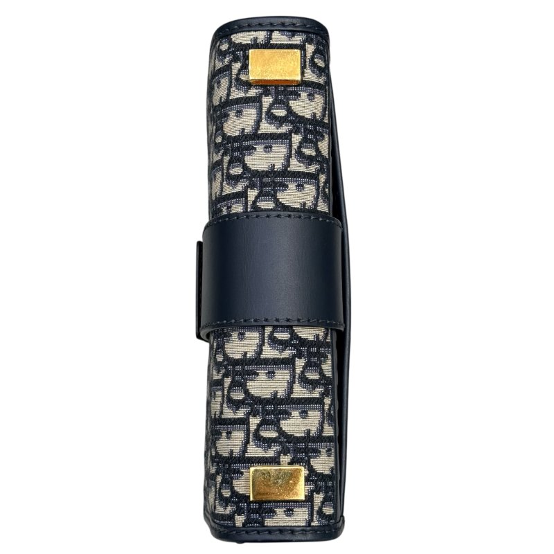 CHRISTIAN DIOR 迪奧 30 MONTAIGNE 肩背包 OBLIQUE 緹花帆布 灰色 金釦-10