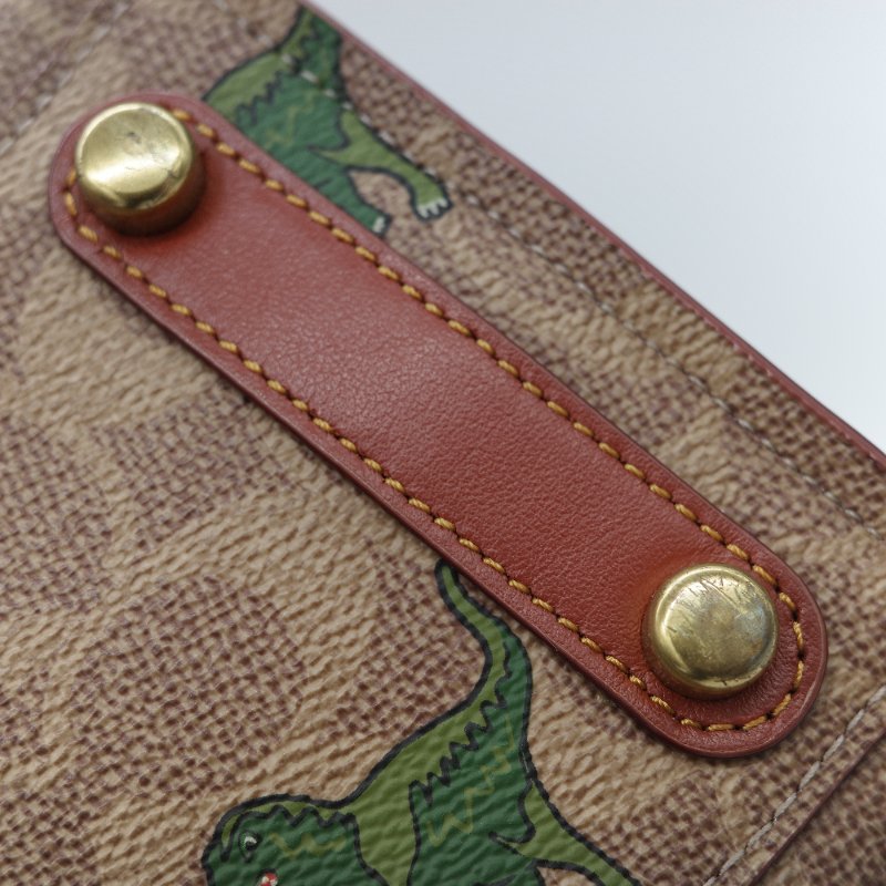 Coach 經典棕色花紋 恐龍太空系列 手提包 斜挎包 兩用包-10