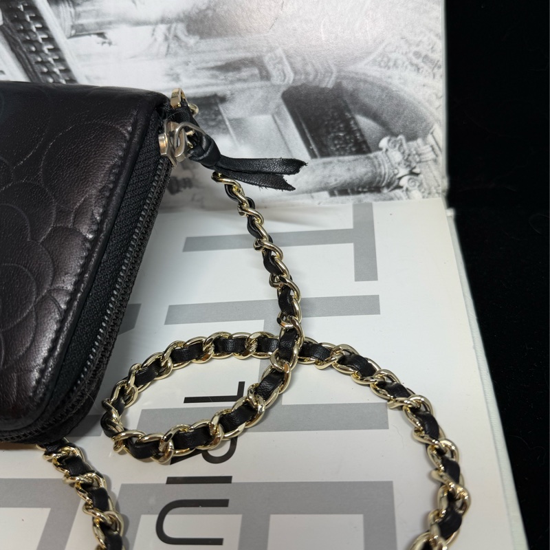 香奈兒 山茶花壓紋長夾 錢包 chanel WOC手袋側斜孭背長夾單肩包-3