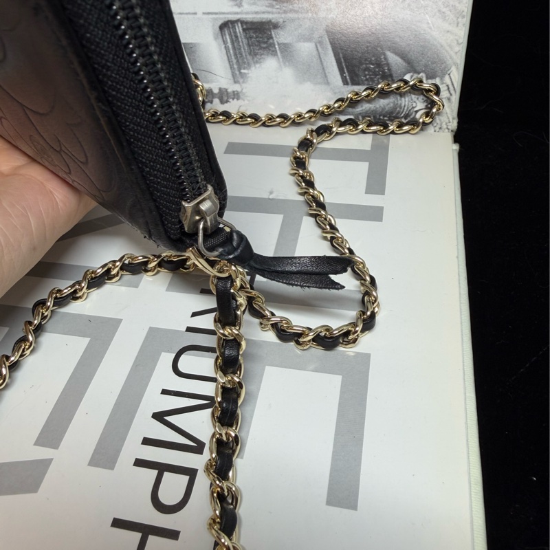 香奈兒 山茶花壓紋長夾 錢包 chanel WOC手袋側斜孭背長夾單肩包-12