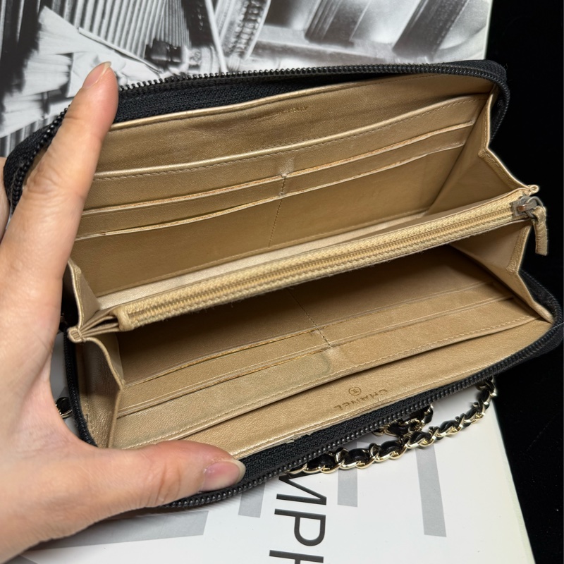 香奈兒 山茶花壓紋長夾 錢包 chanel WOC手袋側斜孭背長夾單肩包-13